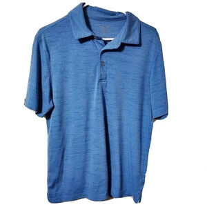 Champion Mens Polo Shirt‎ Medium Blue Heathered Golf Short Sleeve Duo Dry Casual